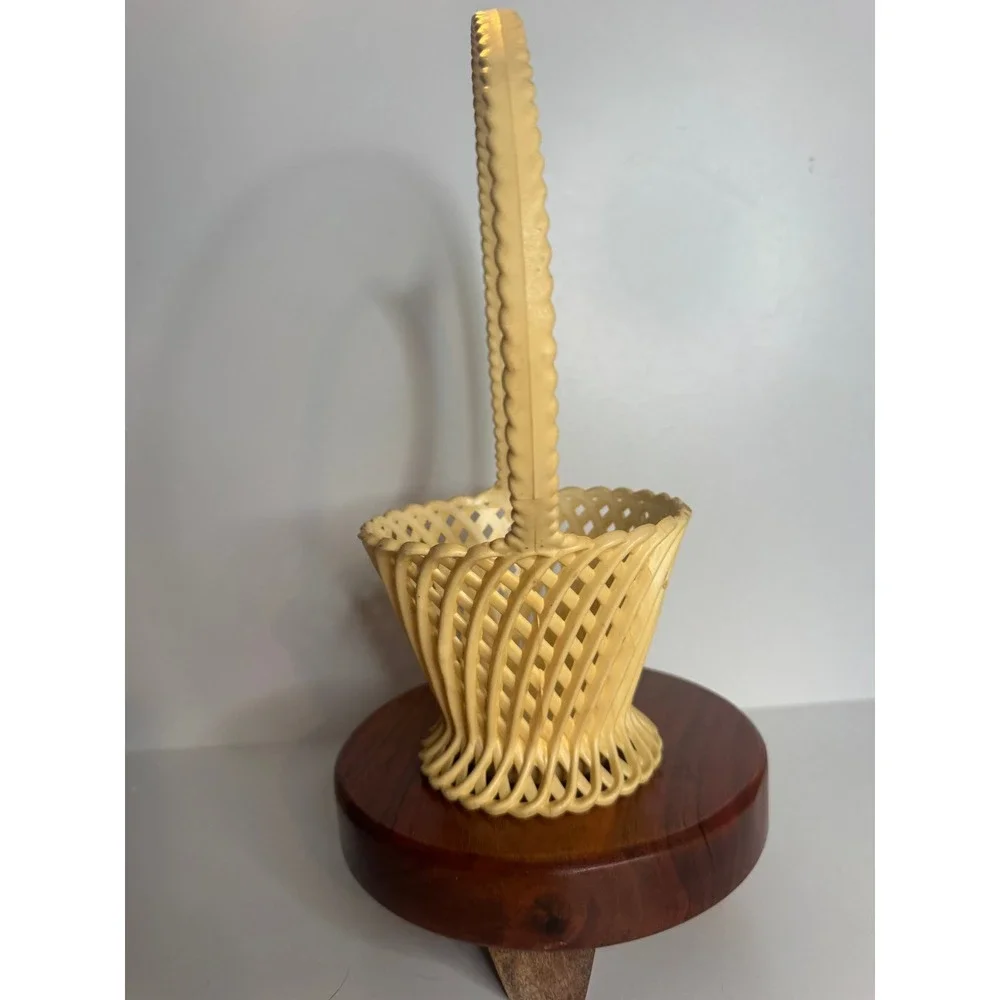 EMSA West Germany Woven Plastic Easter Basket Vintage Mid Century